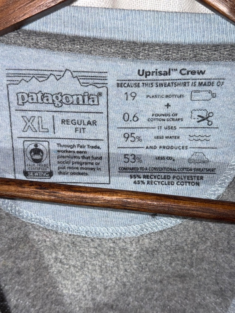 PATAGONIA // Ridge Rise Strip Uprisal Crew Sweatshirt // Size XL - Picture 5 of 6